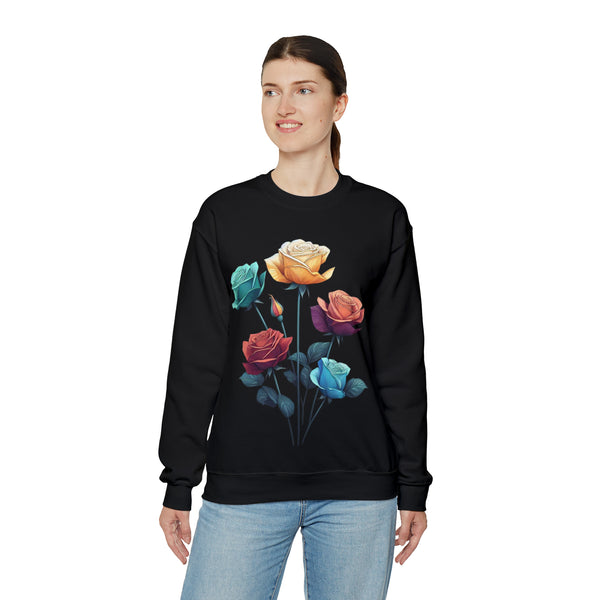 Colourful Roses bouquet Sweatshirt, - Unisex Fit, Sizes from S to 3XL, Available in Multiple colors