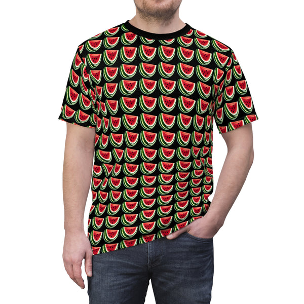 Watermelon slices full black T-shirt, Unisex Cut
