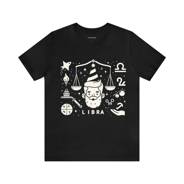Libra Astrology T-Shirt - White Scale, and zodiac signs - Perfect Birthday Gift for Libras, Unisex Jersey Tee - Sizes S to 3XL, Multiple Colors