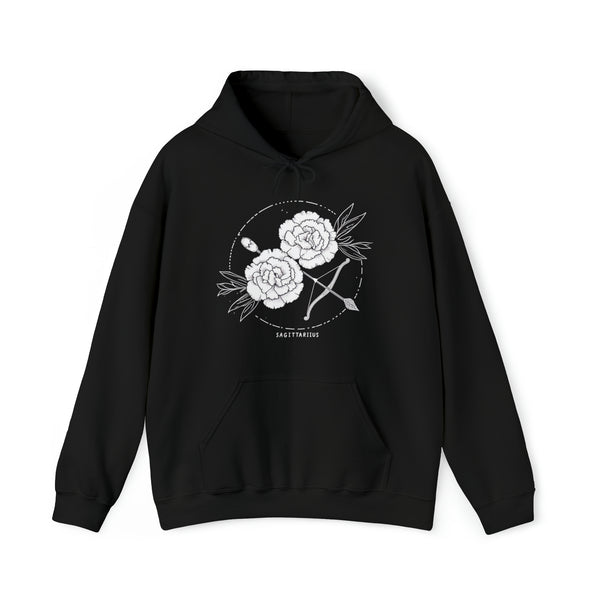 Sagittarius Hoodie, carnations flowers , Unisex, Available in multiple Colors, Sizes S to 5XL